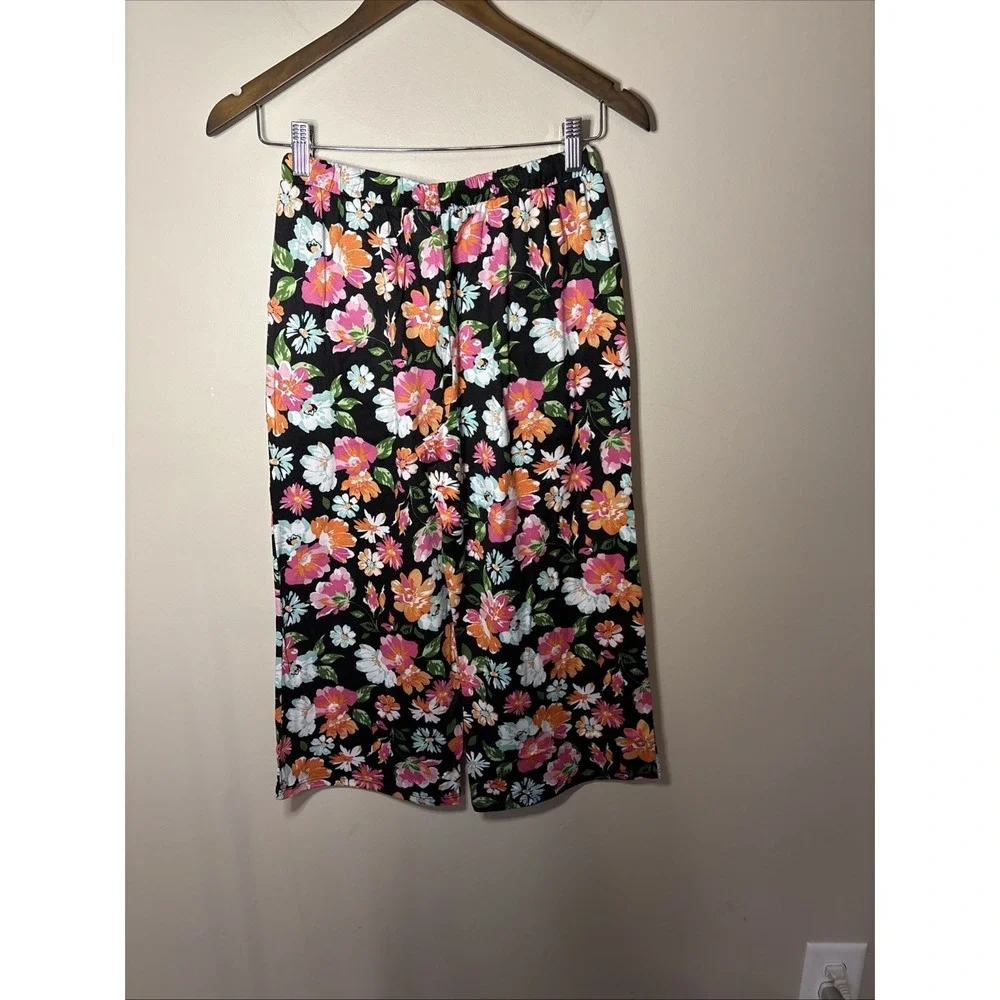 Cuddl Duds Comfort Code 2 Piece‎ Capri Pants Short Sleeve Pajama Set Petite XS